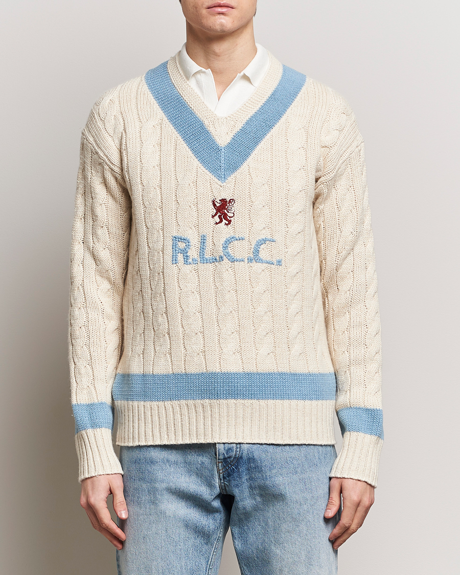 Homme | Pulls Tricotés | Polo Ralph Lauren | Cotton/Cashmere Cricket Knitted Sweater Parchment Cream