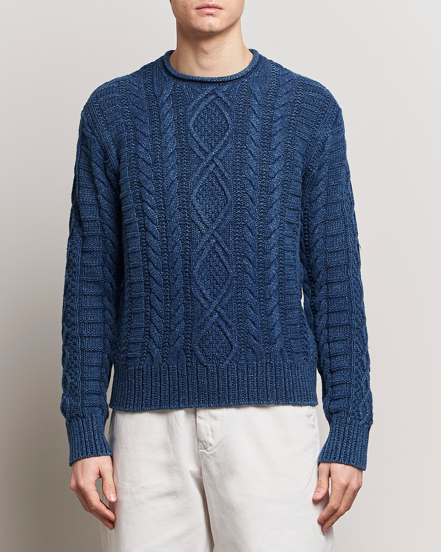 Homme |  | Polo Ralph Lauren | Cotton Fisherman Sweater Indigo