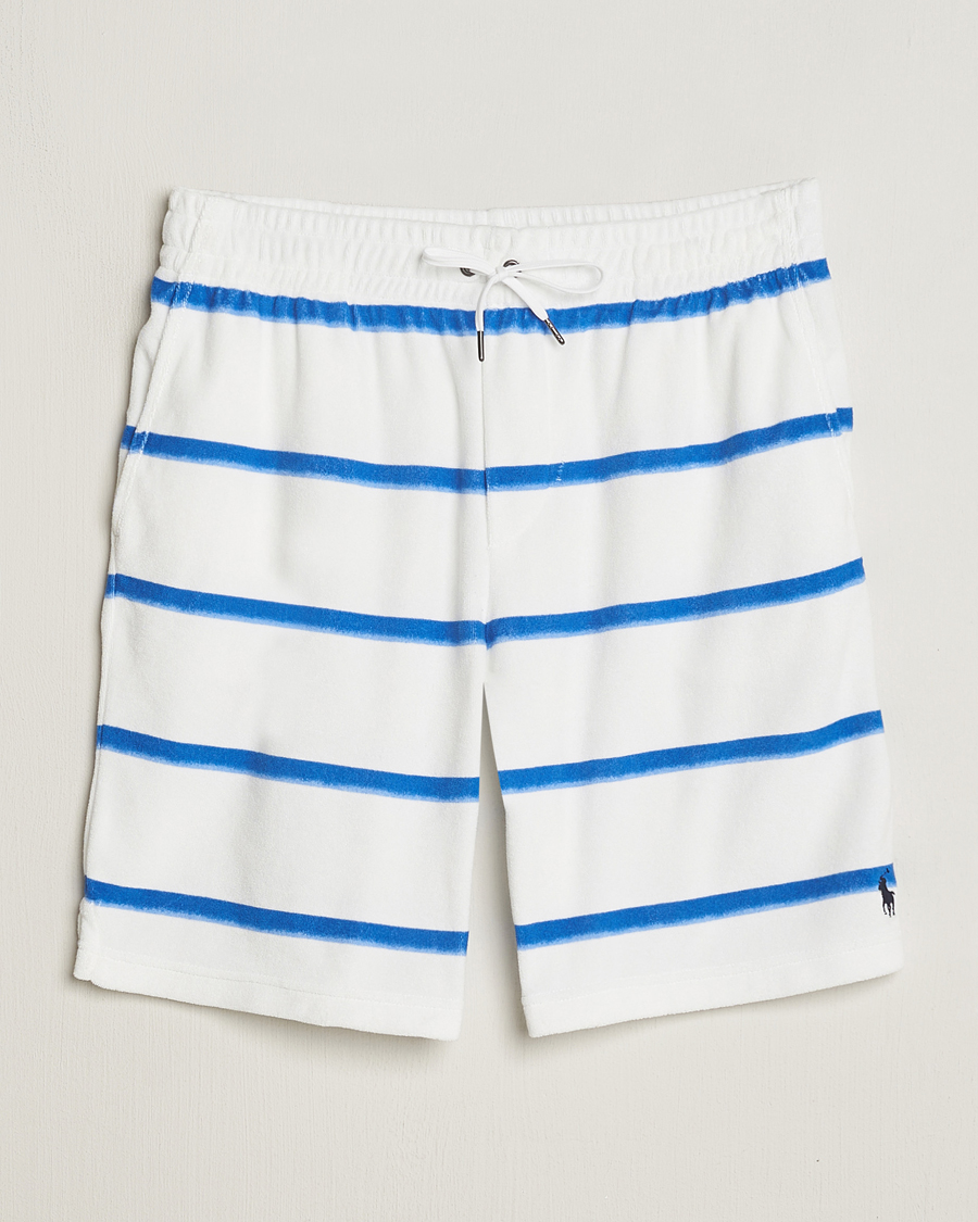 Homme | Shorts | Polo Ralph Lauren | Cotton Terry Striped Drawstring Shorts Blue/White