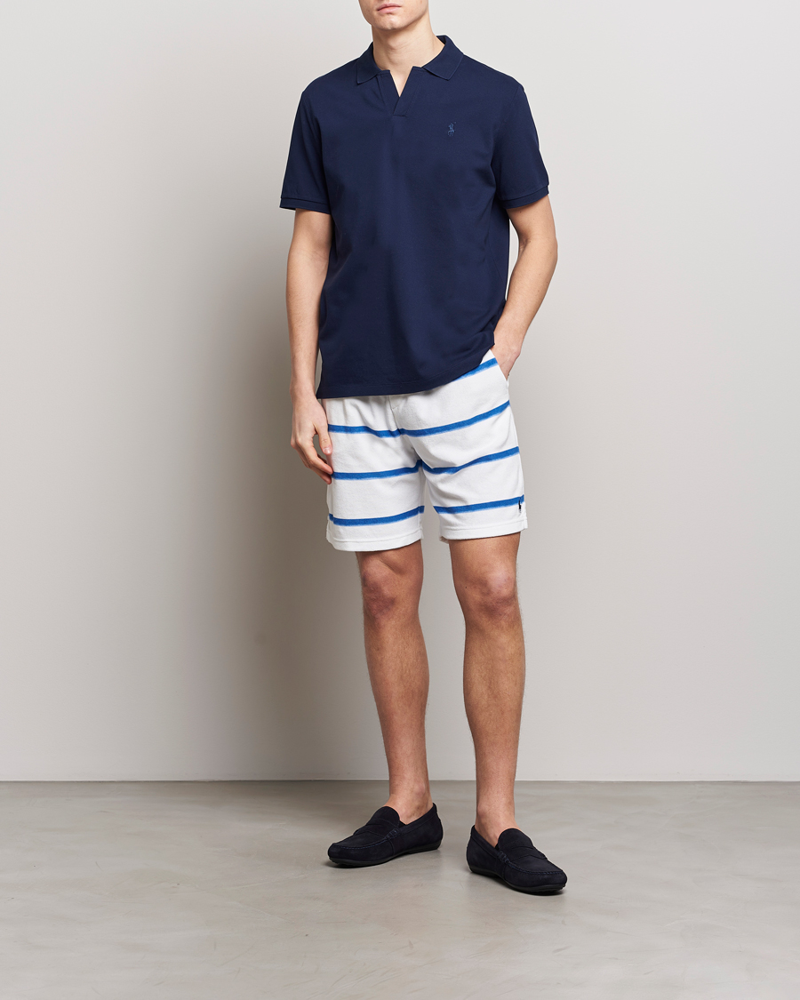 Homme | Shorts | Polo Ralph Lauren | Cotton Terry Striped Drawstring Shorts Blue/White