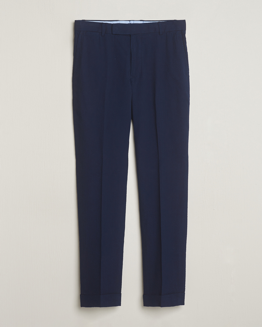 Homme | Pantalons | Polo Ralph Lauren | Pleated Seersucker Trousers Indigo