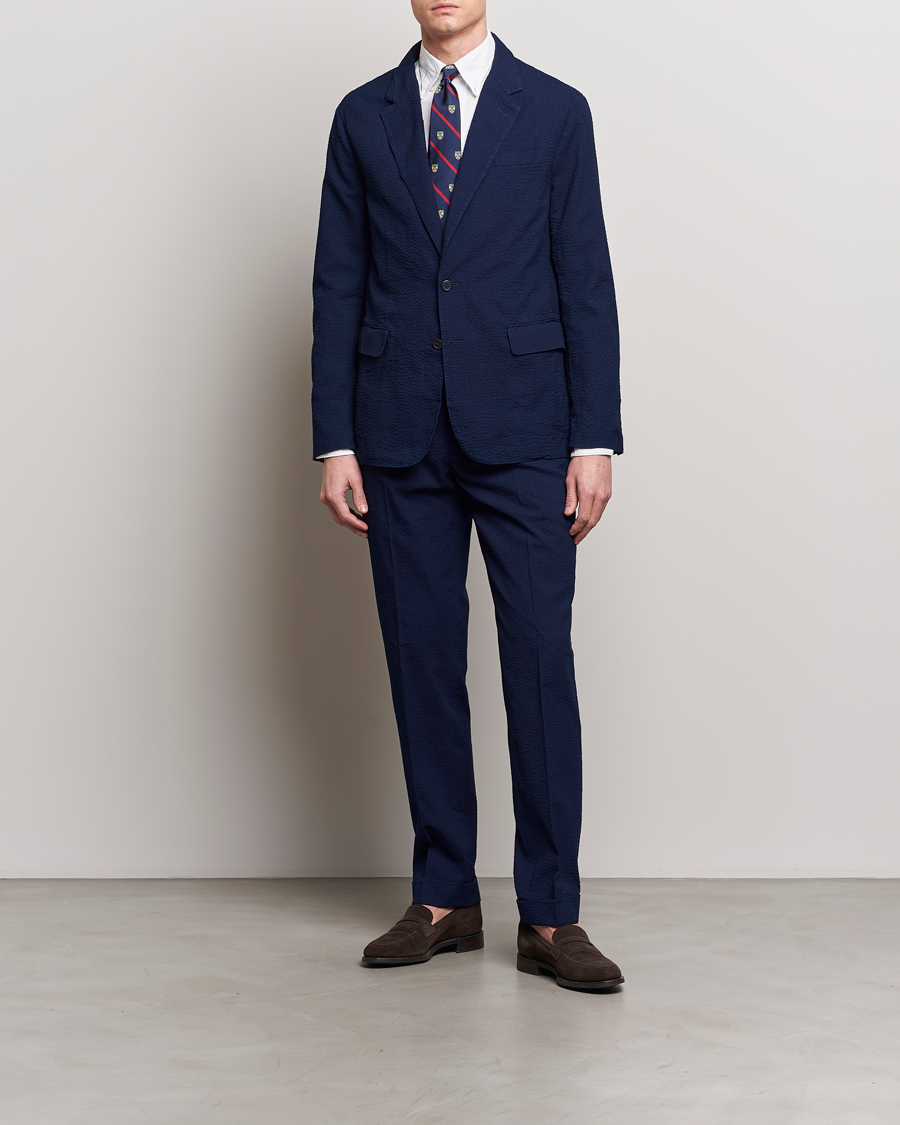 Homme | Pantalons | Polo Ralph Lauren | Pleated Seersucker Trousers Indigo