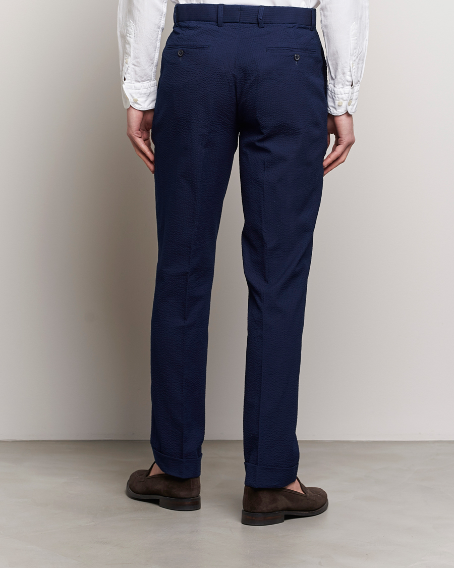 Homme | Pantalons | Polo Ralph Lauren | Pleated Seersucker Trousers Indigo