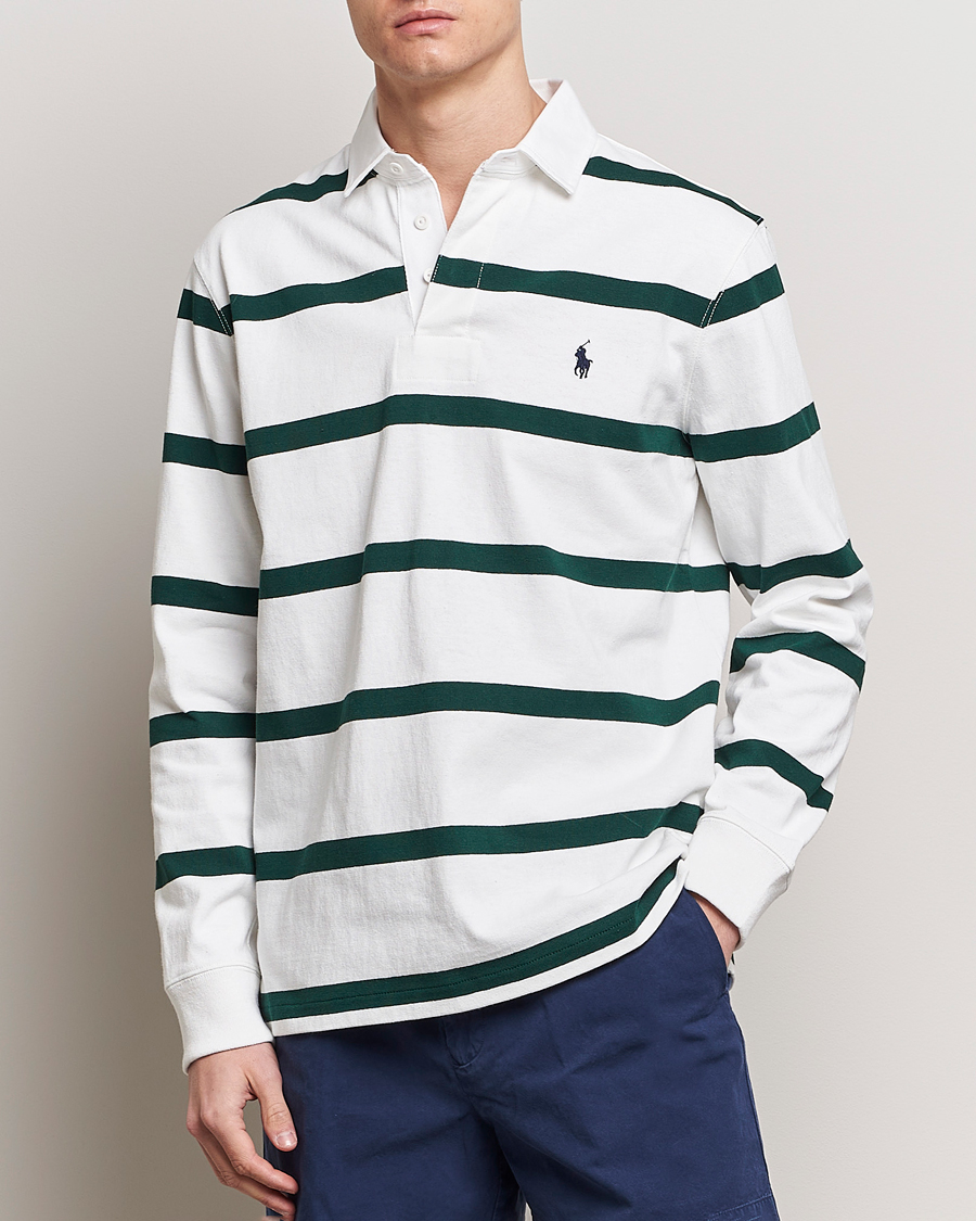 Men | Rugby Shirts | Polo Ralph Lauren | Wimbledon Rugby Sweater White/Moss Agate