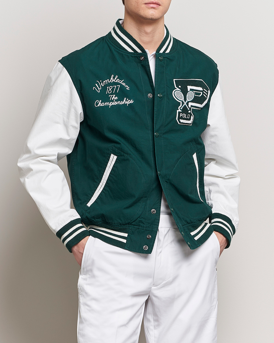 Homme | Vestes Classiques | Polo Ralph Lauren | Wimbledon Bomber Jacket White/Moss Agate
