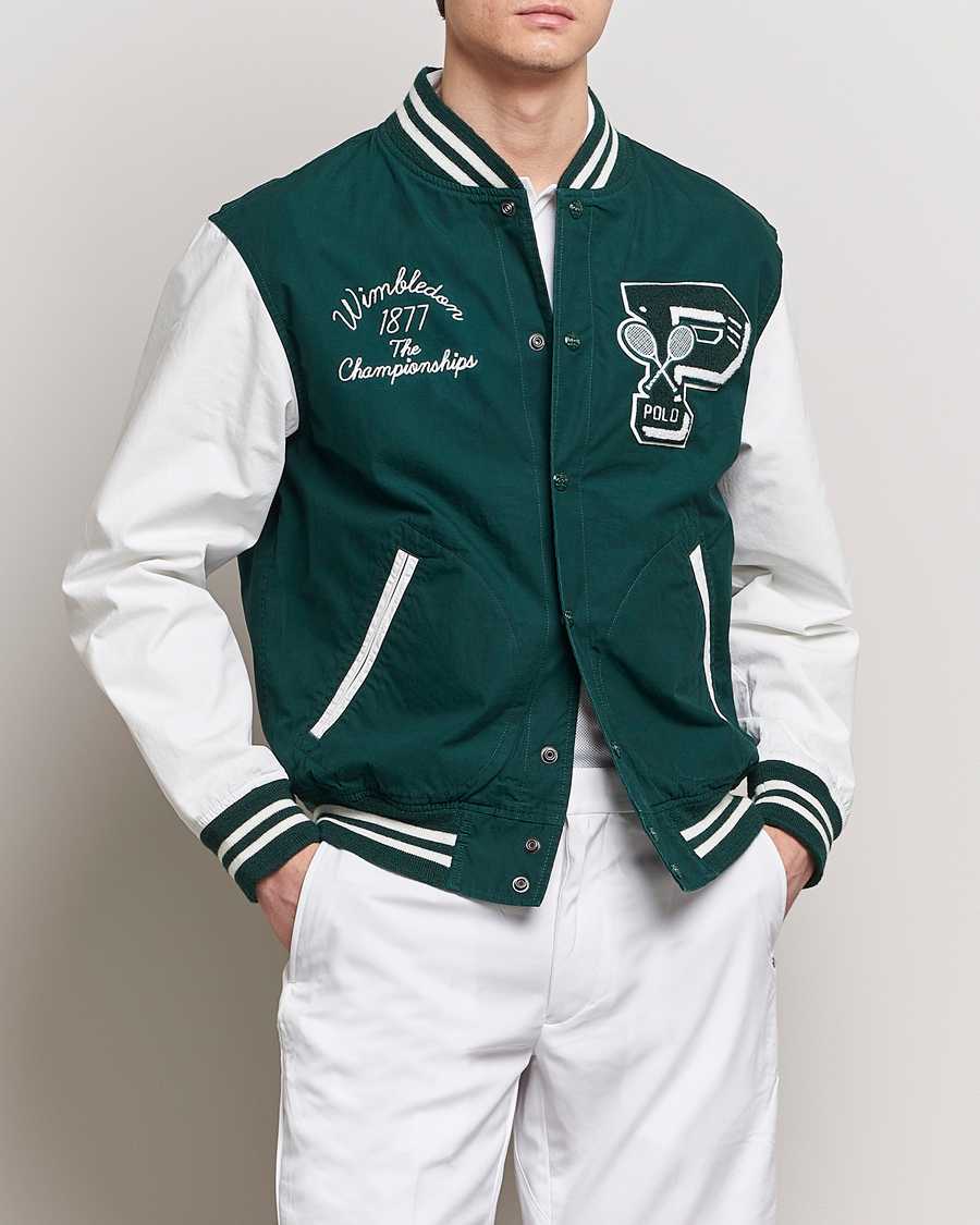 Homme | Manteaux Et Vestes | Polo Ralph Lauren | Wimbledon Bomber Jacket White/Moss Agate