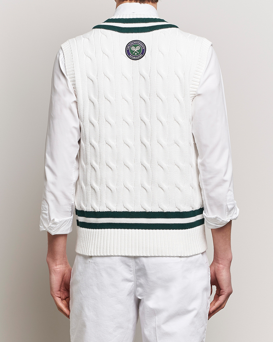 Homme | Pulls Et Tricots | Polo Ralph Lauren | Wimbledon Cricket Vest White/Moss Agate
