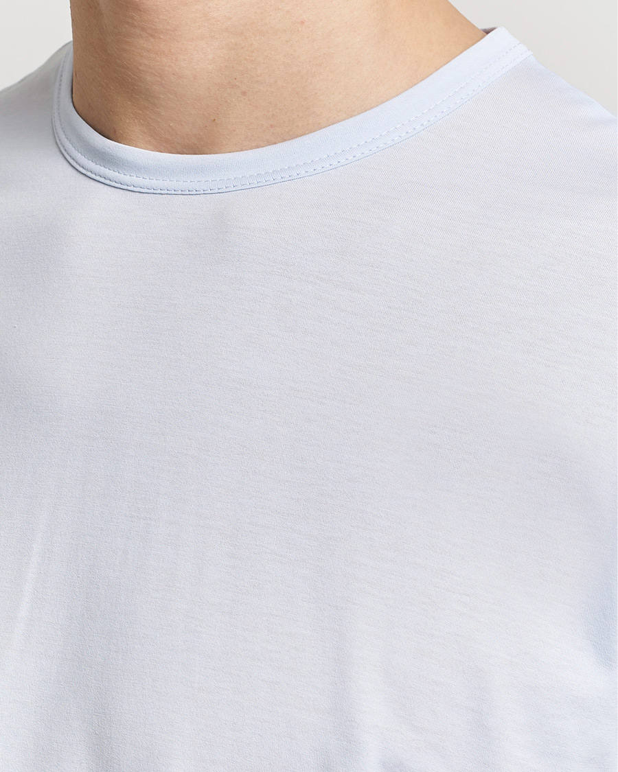 Homme | T-shirts | Sunspel | Crew Neck Cotton Tee Light Blue