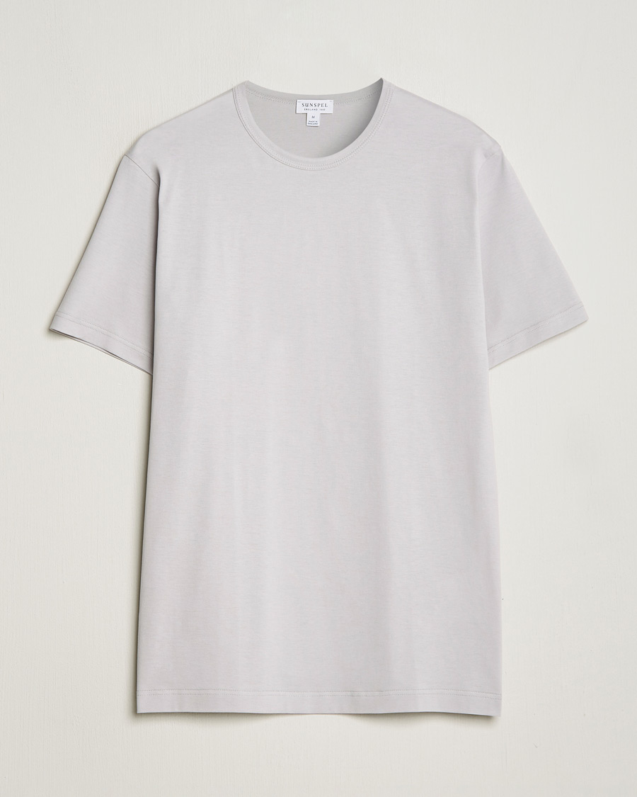 Homme | T-shirts | Sunspel | Crew Neck Cotton Tee Smoke