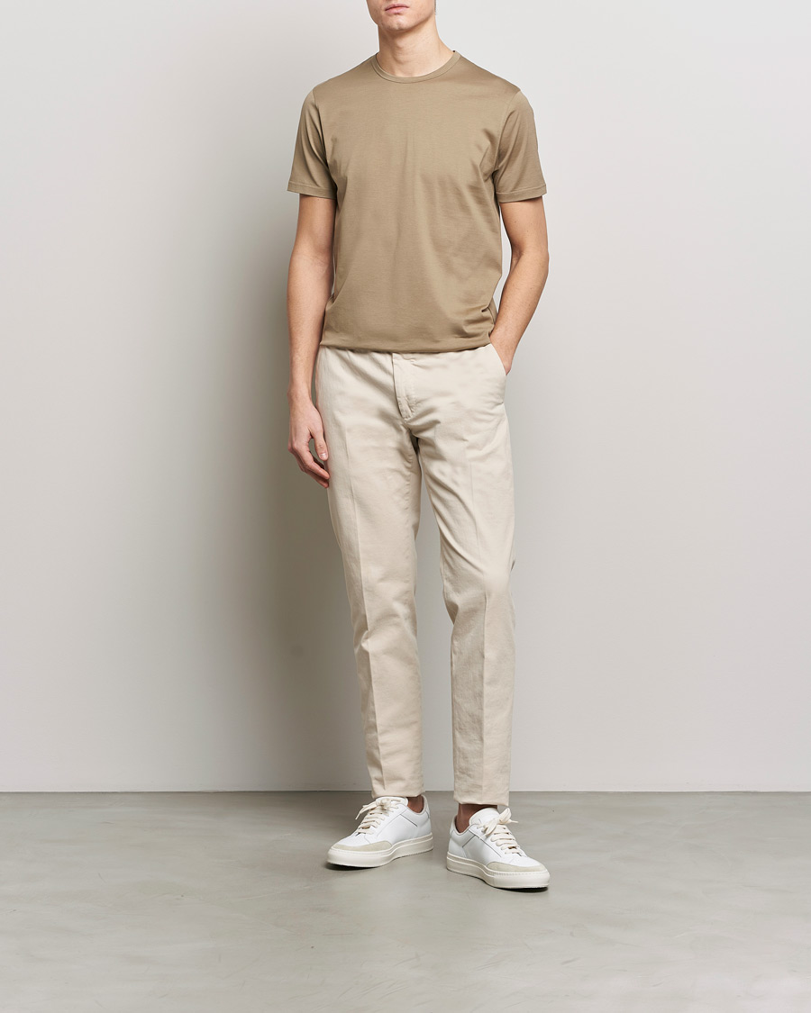 Homme | T-shirts | Sunspel | Crew Neck Cotton Tee Dark Stone