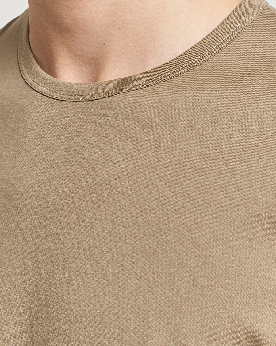 Homme | T-shirts | Sunspel | Crew Neck Cotton Tee Dark Stone