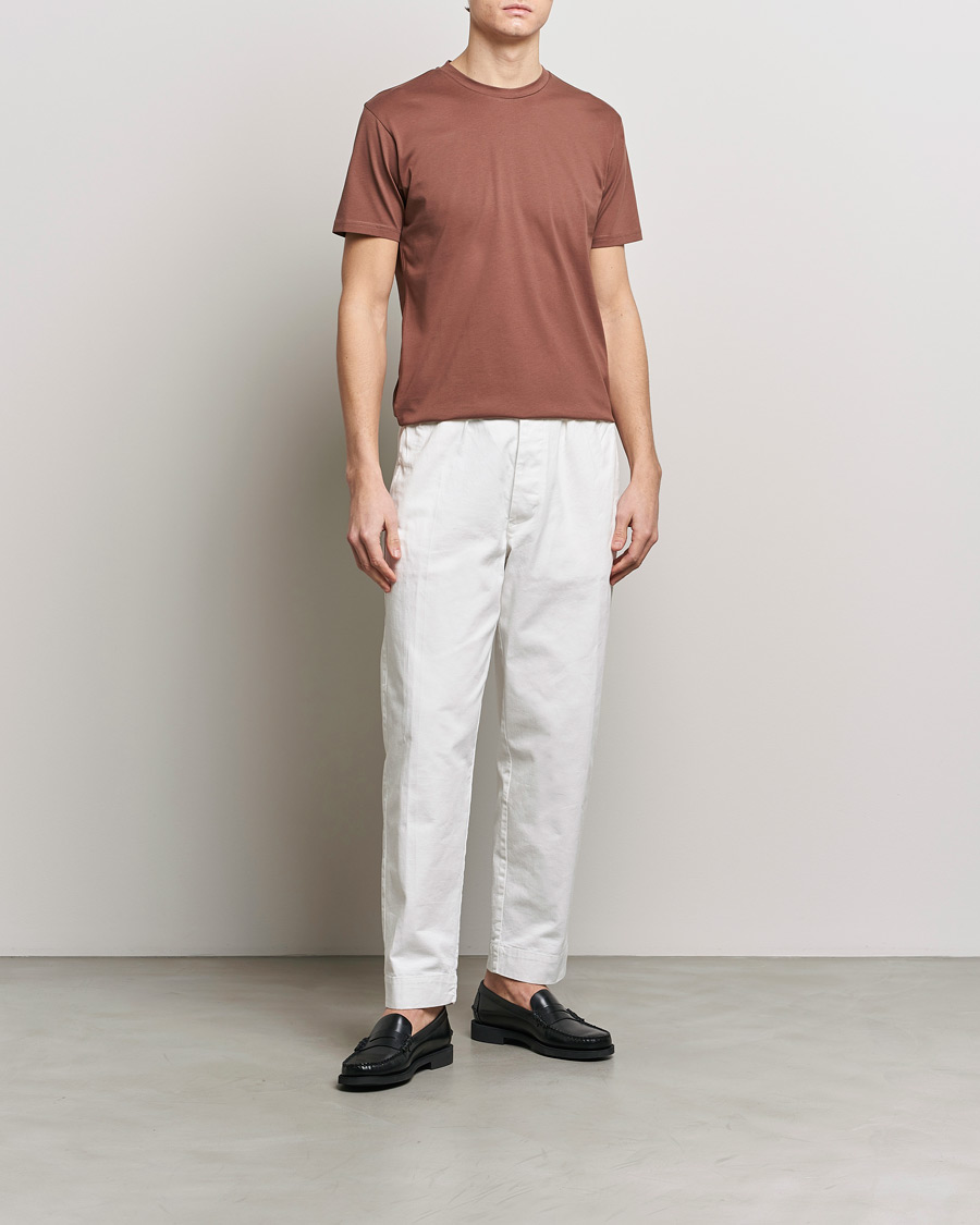 Homme | T-shirts | Sunspel | Riviera Midweight Tee Brown