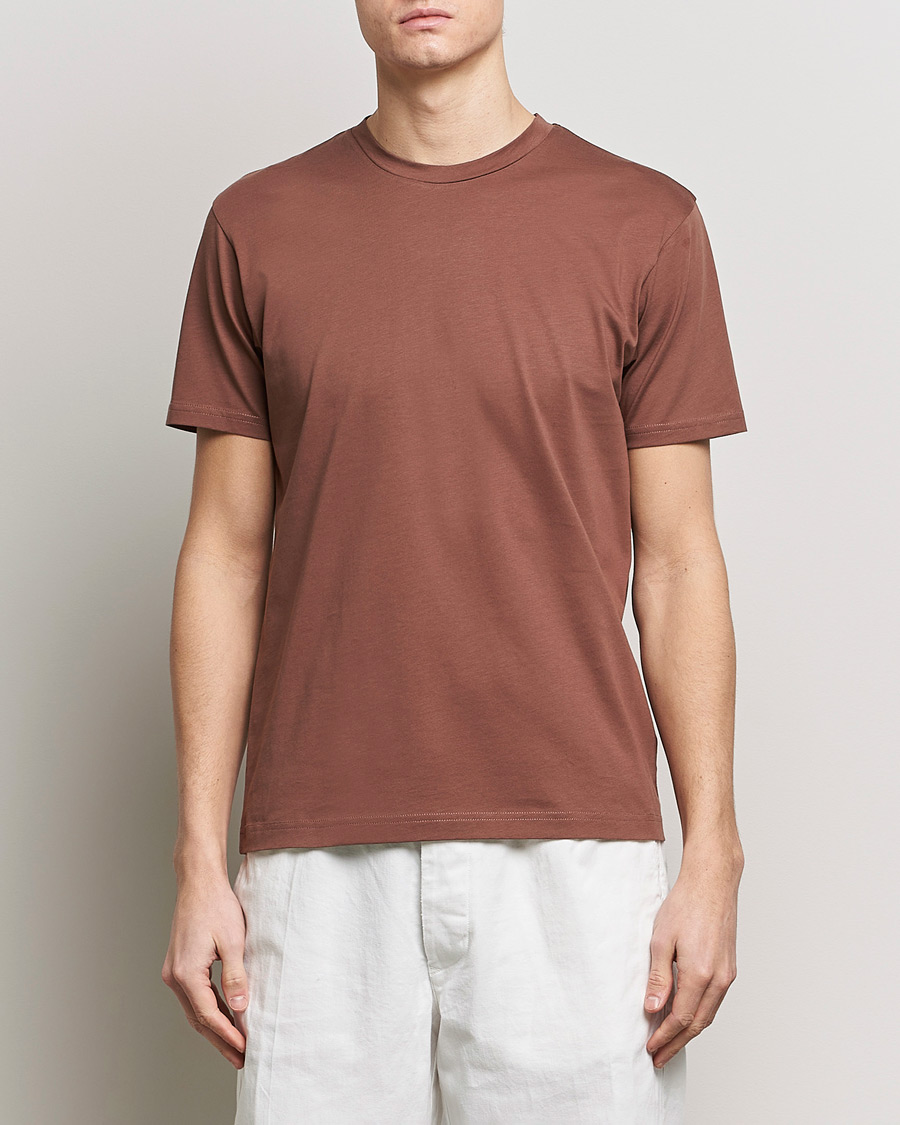 Homme | T-shirts | Sunspel | Riviera Midweight Tee Brown
