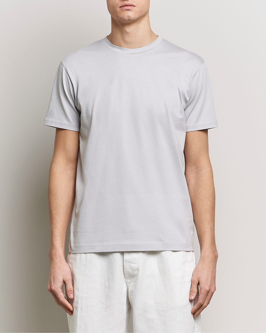 Homme | T-shirts | Sunspel | Riviera Midweight Tee Smoke