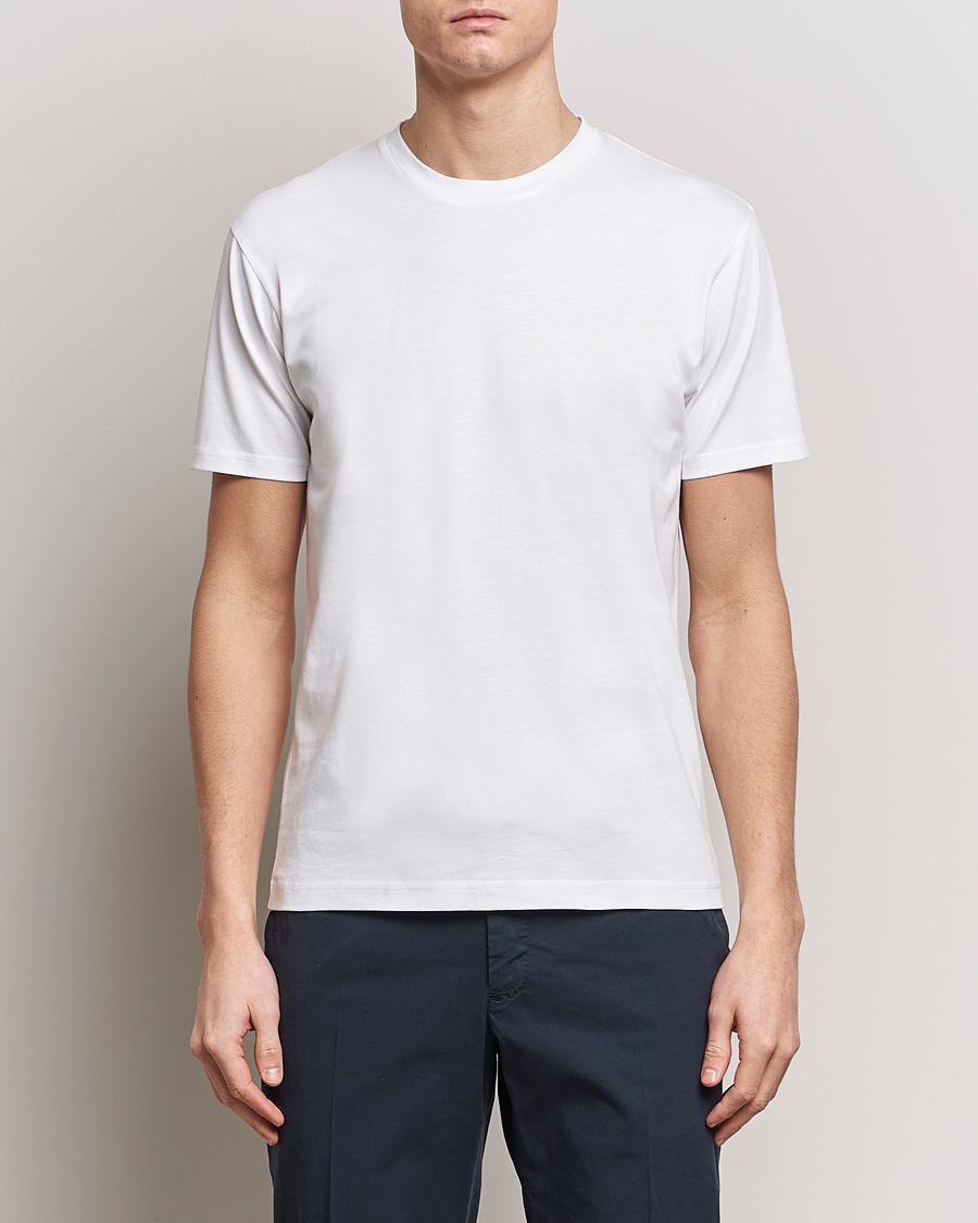 Homme | T-Shirts Blancs | Sunspel | Riviera Midweight Tee White
