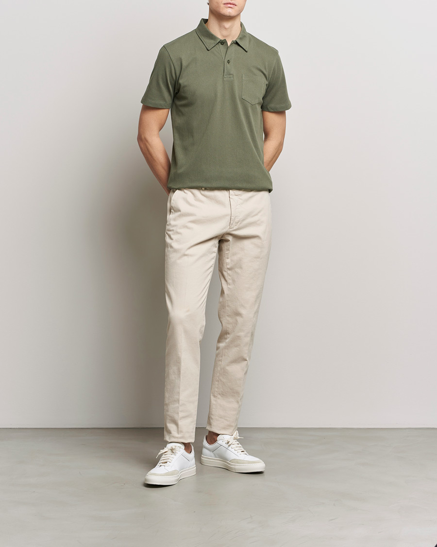 Homme | Polos | Sunspel | Riviera Polo Shirt Khaki