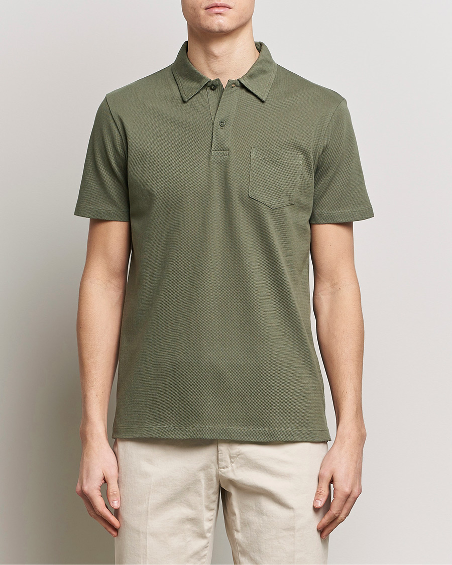 Homme |  | Sunspel | Riviera Polo Shirt Khaki