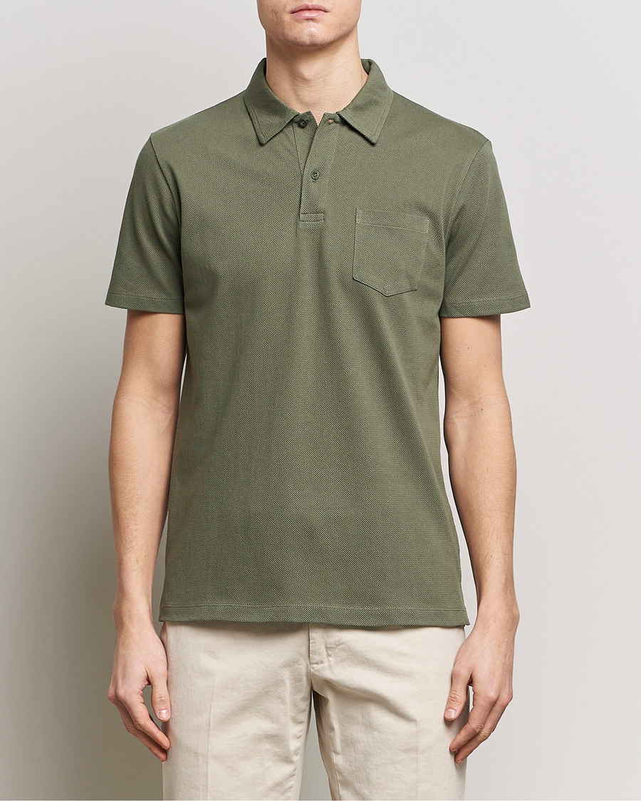Homme | Polos | Sunspel | Riviera Polo Shirt Khaki