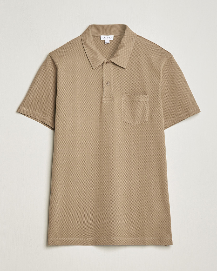 Homme | Polos | Sunspel | Riviera Polo Shirt Dark Stone