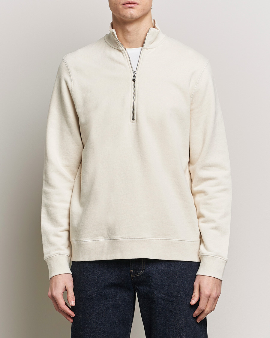 Homme | Pulls Et Tricots | Sunspel | Loopback Half Zip Sweatshirt Undyed