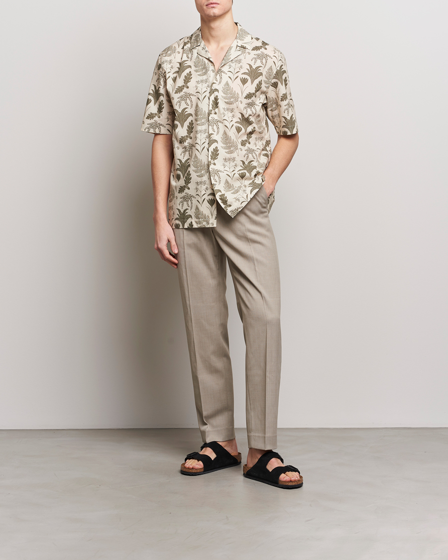 Homme | Chemises | Sunspel | Katie Scott Short Sleeve Printed Resort Shirt Ecru