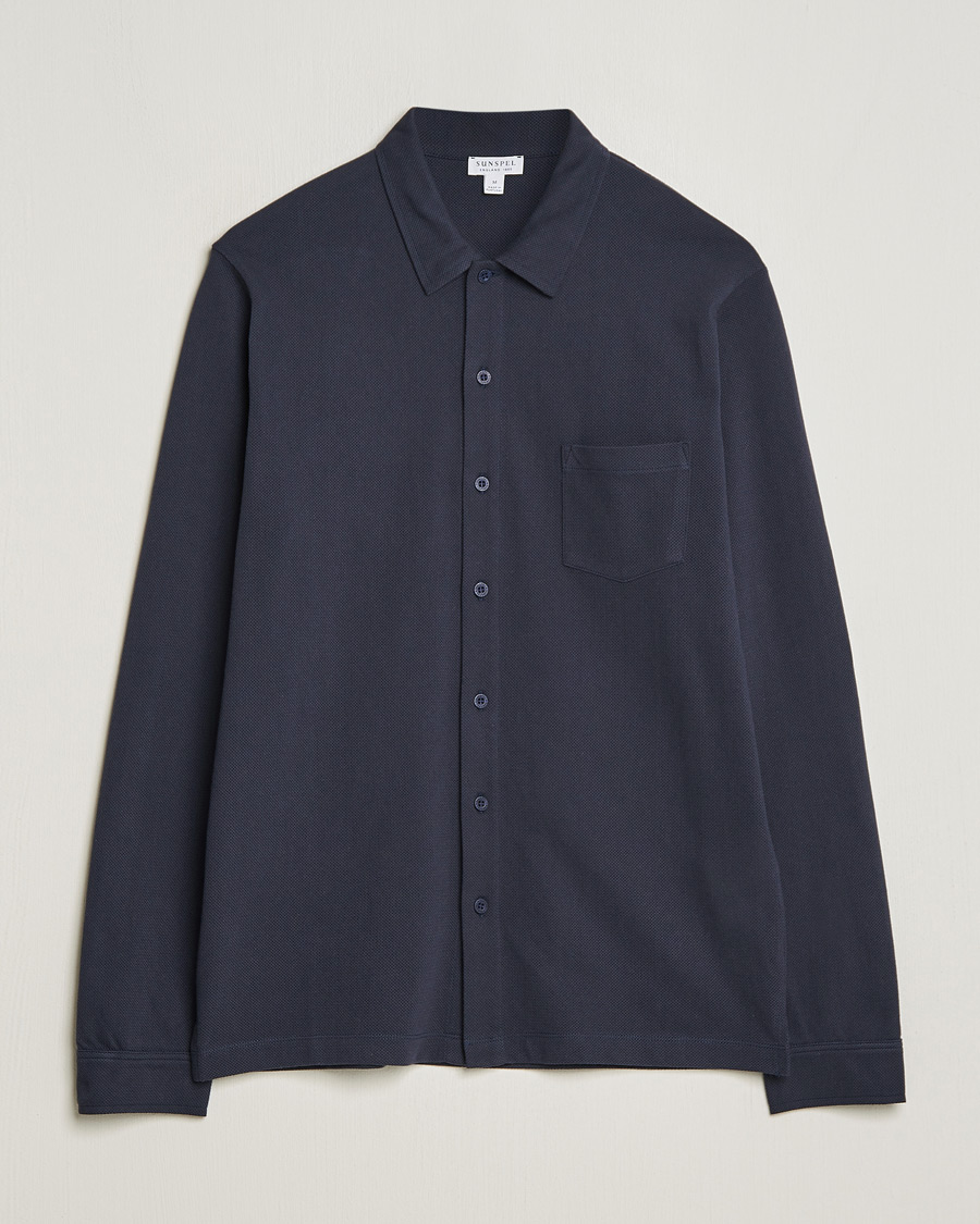 Homme | Chemises | Sunspel | Riviera Long Sleeve Shirt Navy