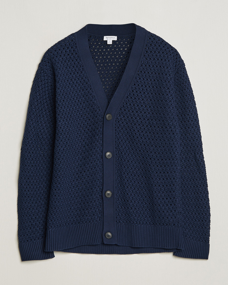 Homme | Pulls Et Tricots | Sunspel | Chunky Knit Cotton Cardigan Navy