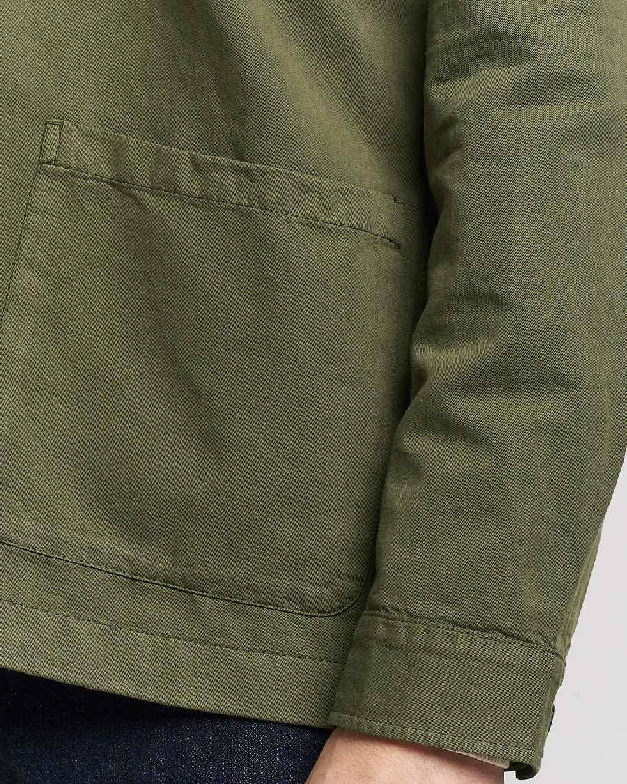 Homme | Chemises | Sunspel | Twin Pocket Cotton/Linen Jacket Khaki