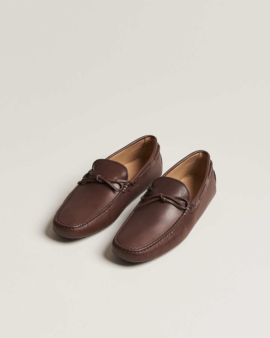 Homme | Tod's Lacetto Gommino Carshoe Dark Brown Calf | Tod's | Lacetto Gommino Carshoe Dark Brown Calf
