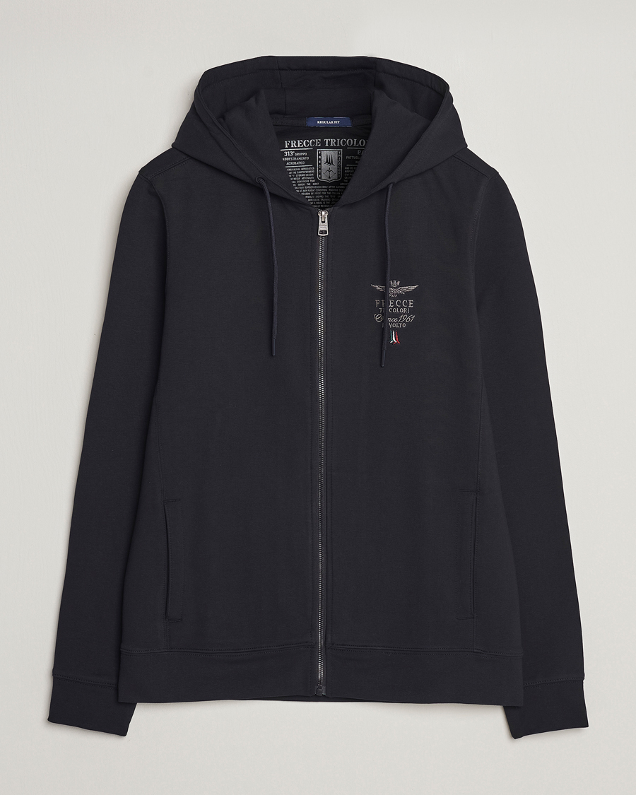 Homme | Pulls Et Tricots | Aeronautica Militare | Full Zip Hoodie Black