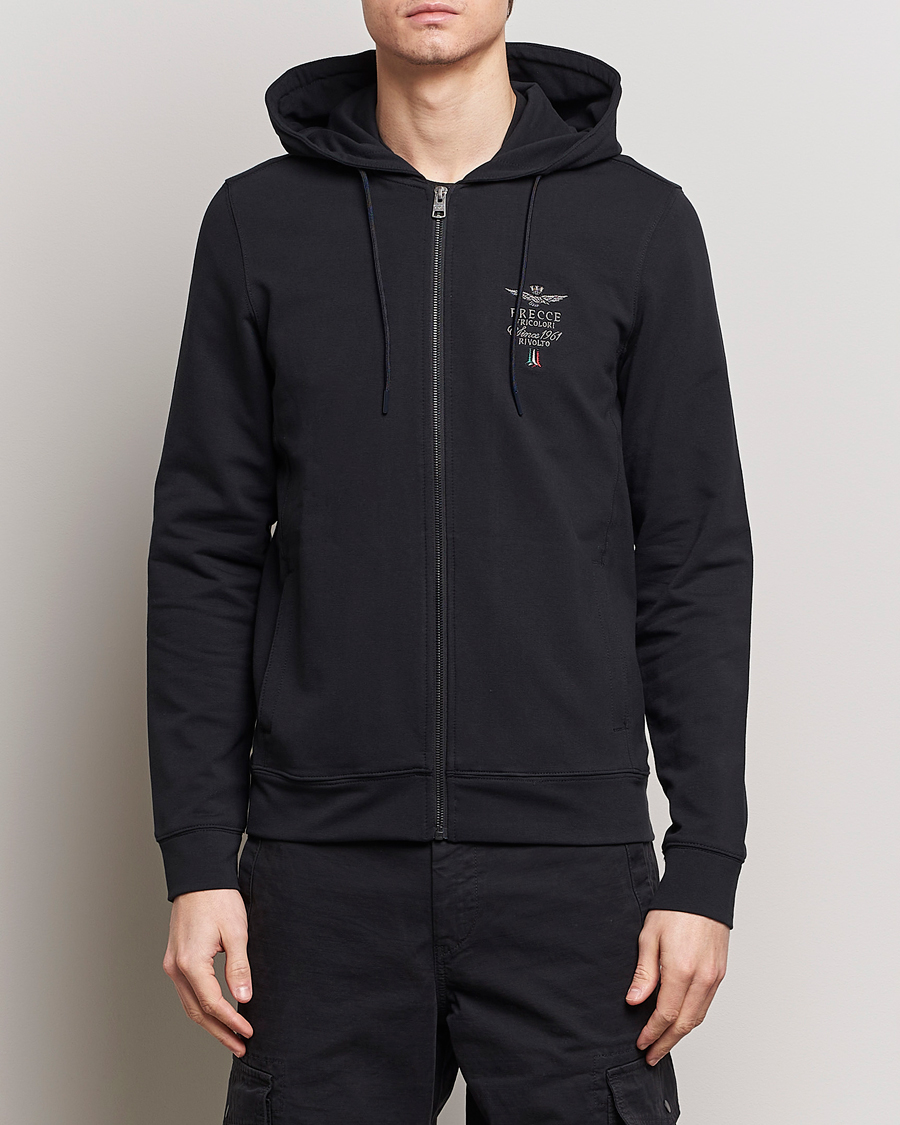 Homme | Pulls Et Tricots | Aeronautica Militare | Full Zip Hoodie Black