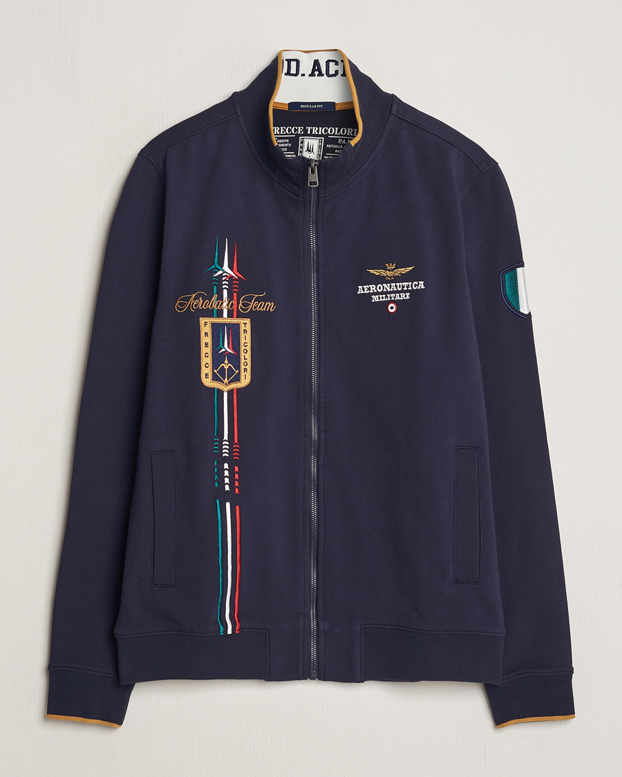 Homme | Pulls Et Tricots | Aeronautica Militare | Full Zip Tricolori Sweater Navy