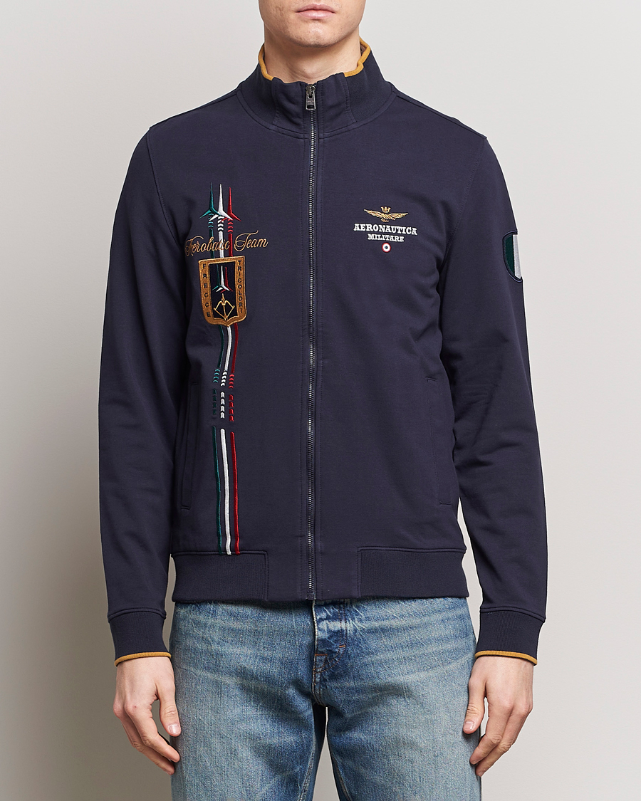 Homme | Pulls Et Tricots | Aeronautica Militare | Full Zip Tricolori Sweater Navy