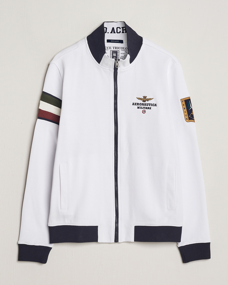 Homme | Pulls Et Tricots | Aeronautica Militare | Full Zip Tricolori Sweater Off White