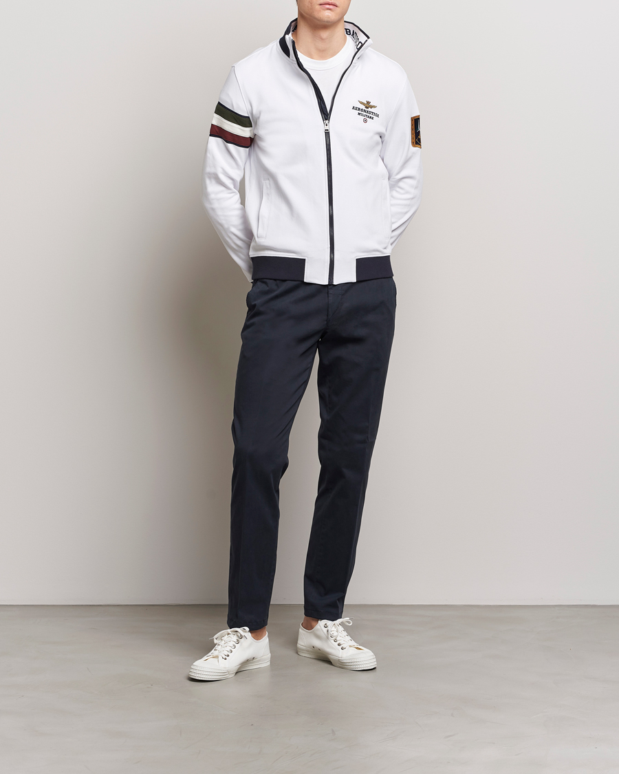 Homme | Pulls Et Tricots | Aeronautica Militare | Full Zip Tricolori Sweater Off White