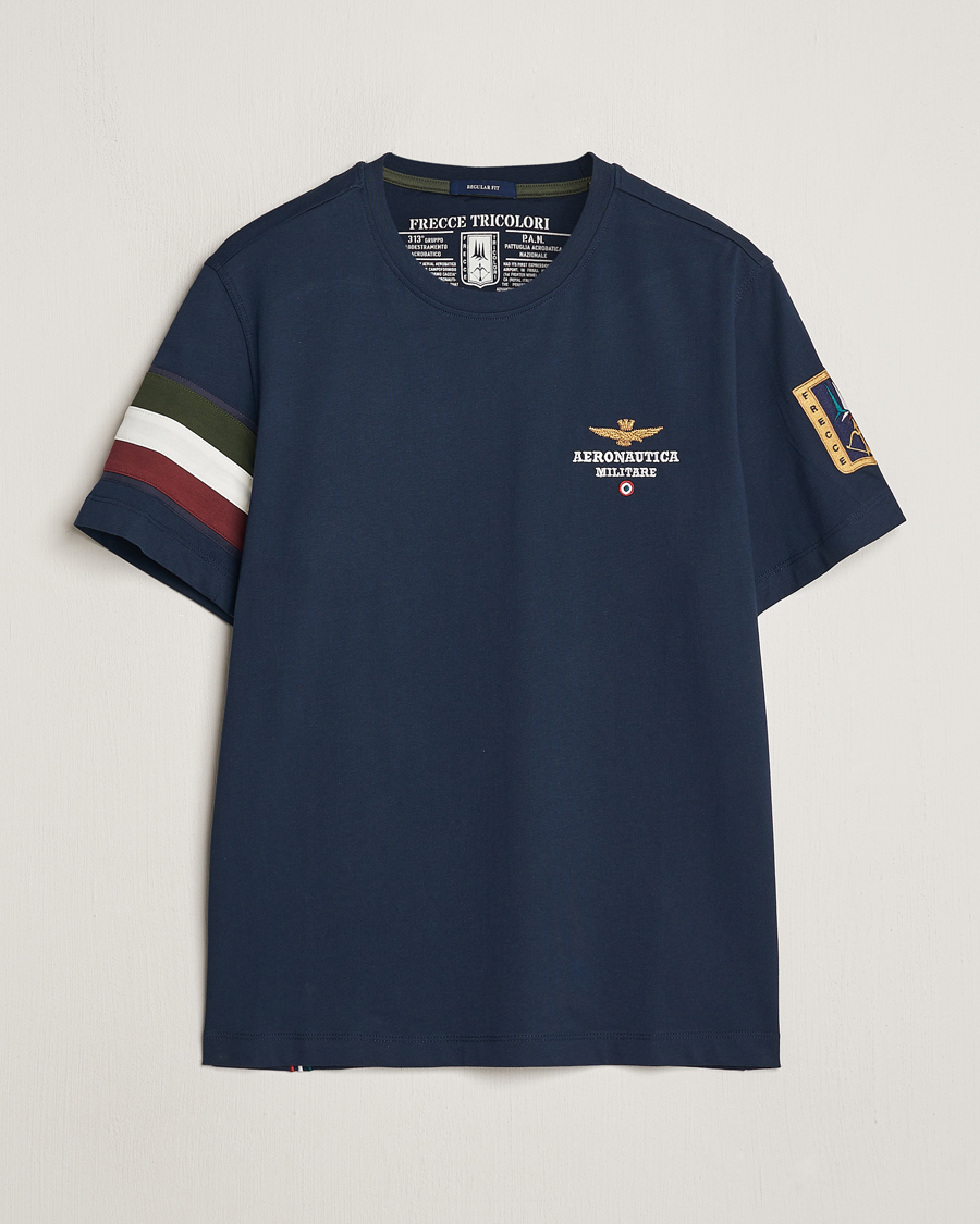 Homme | T-shirts | Aeronautica Militare | Tricolori Crew Neck T-Shirt Navy