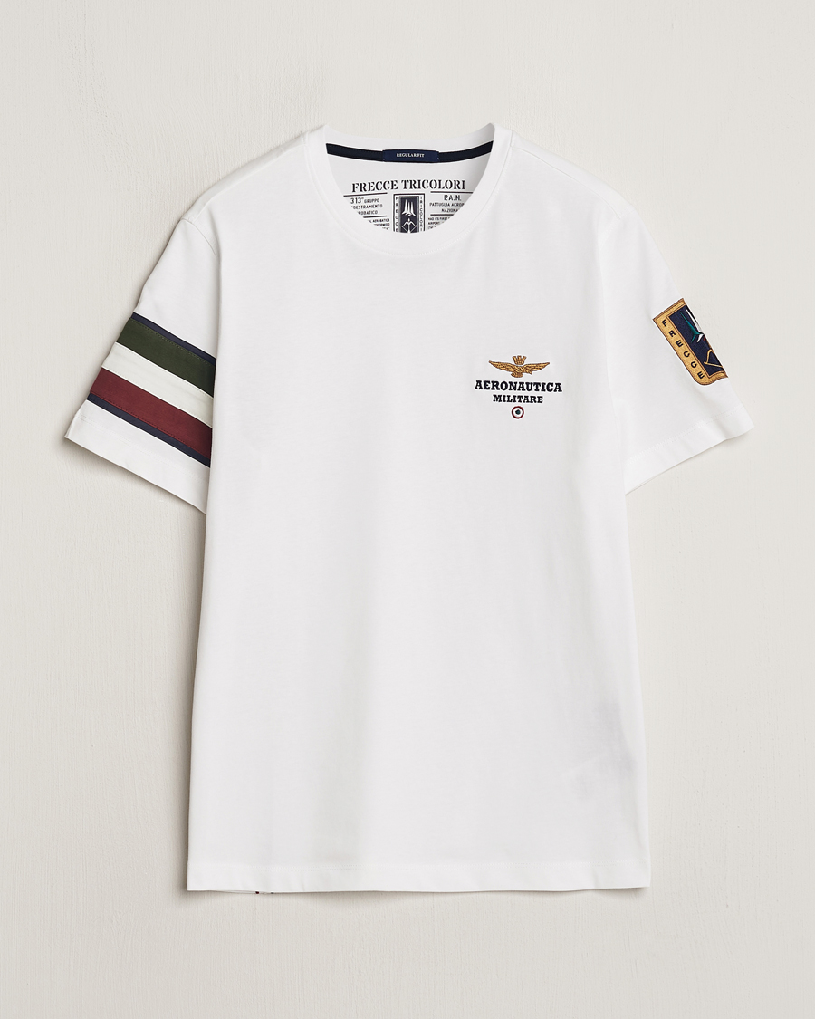 Homme | T-shirts | Aeronautica Militare | Tricolori Crew Neck T-Shirt Off White