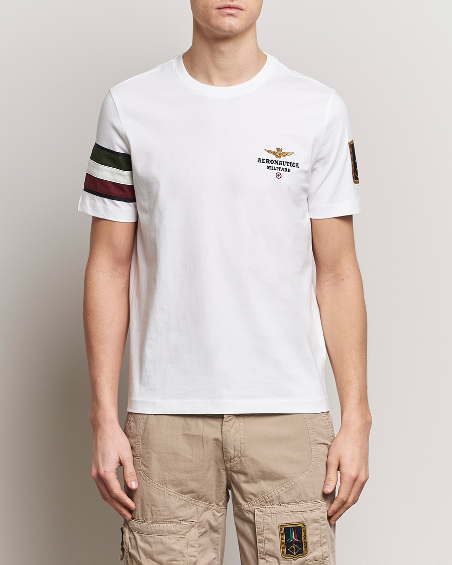 Homme | Soldes Vêtements | Aeronautica Militare | Tricolori Crew Neck T-Shirt Off White