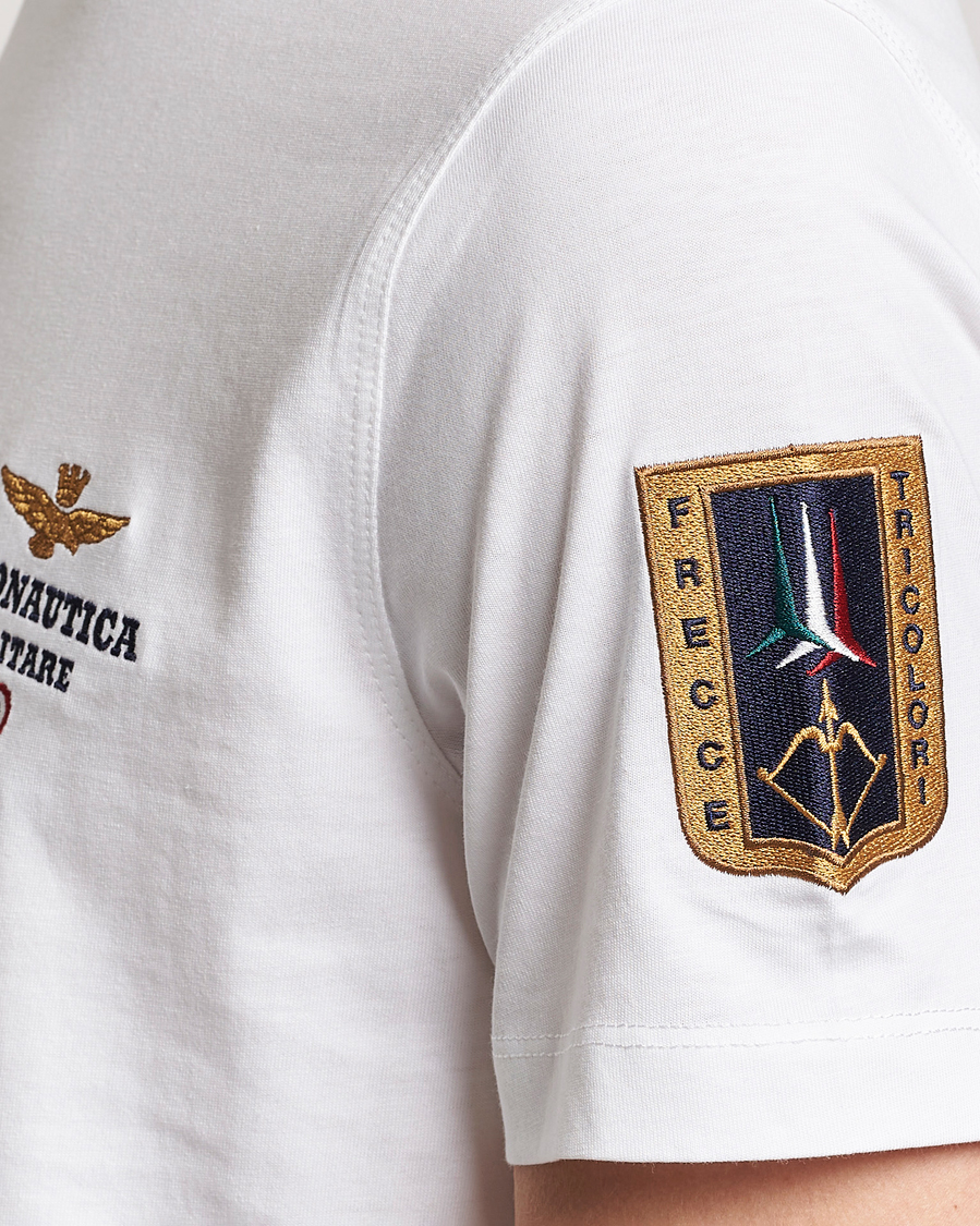 Homme | T-shirts | Aeronautica Militare | Tricolori Crew Neck T-Shirt Off White
