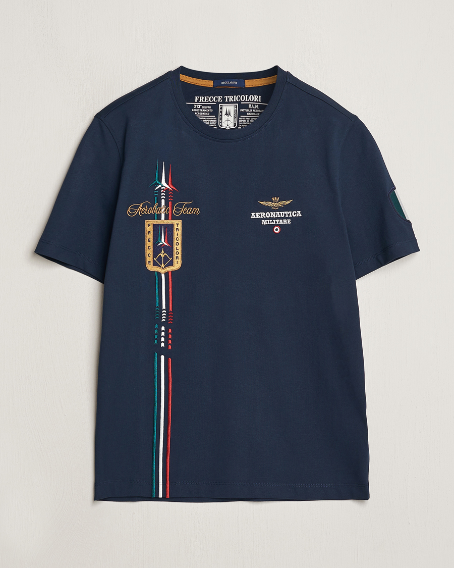 Homme | T-shirts | Aeronautica Militare | Tricolori Crew Neck T-Shirt Navy