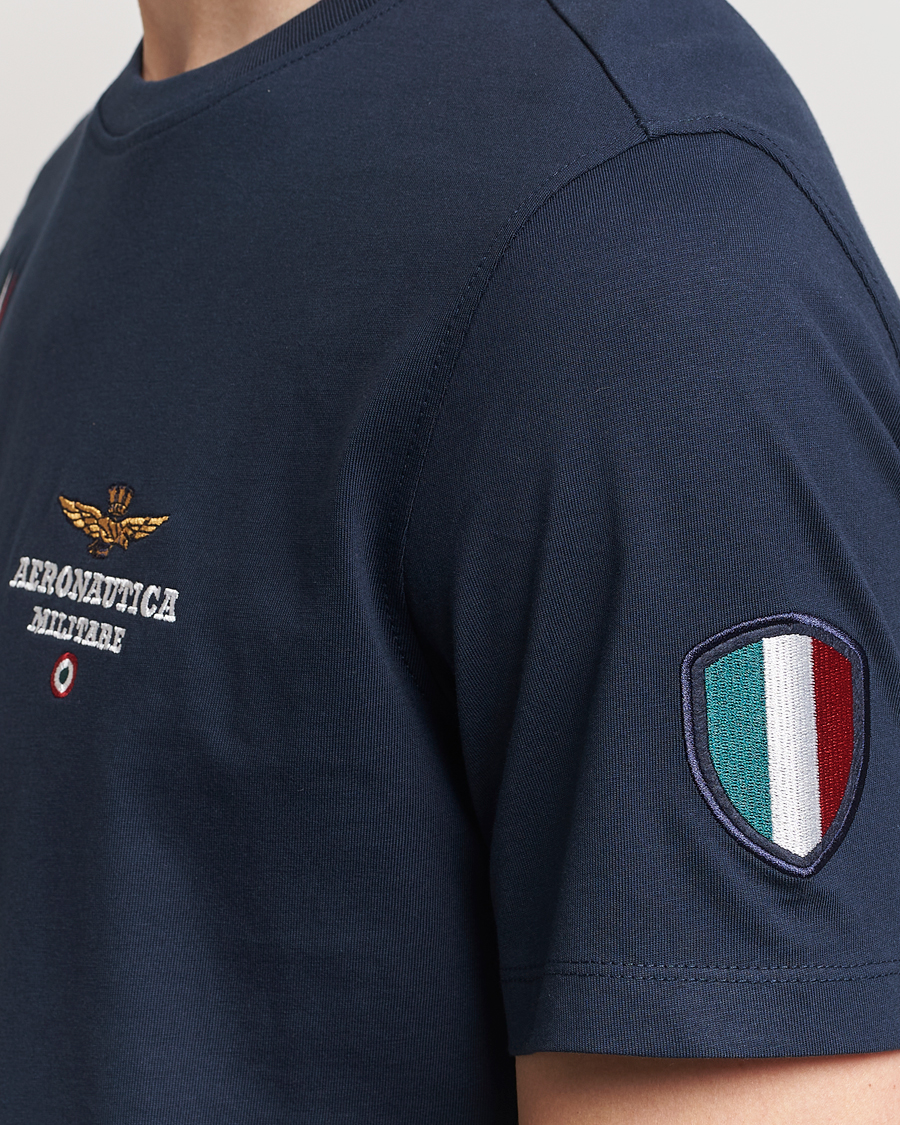 Homme | T-shirts | Aeronautica Militare | Tricolori Crew Neck T-Shirt Navy