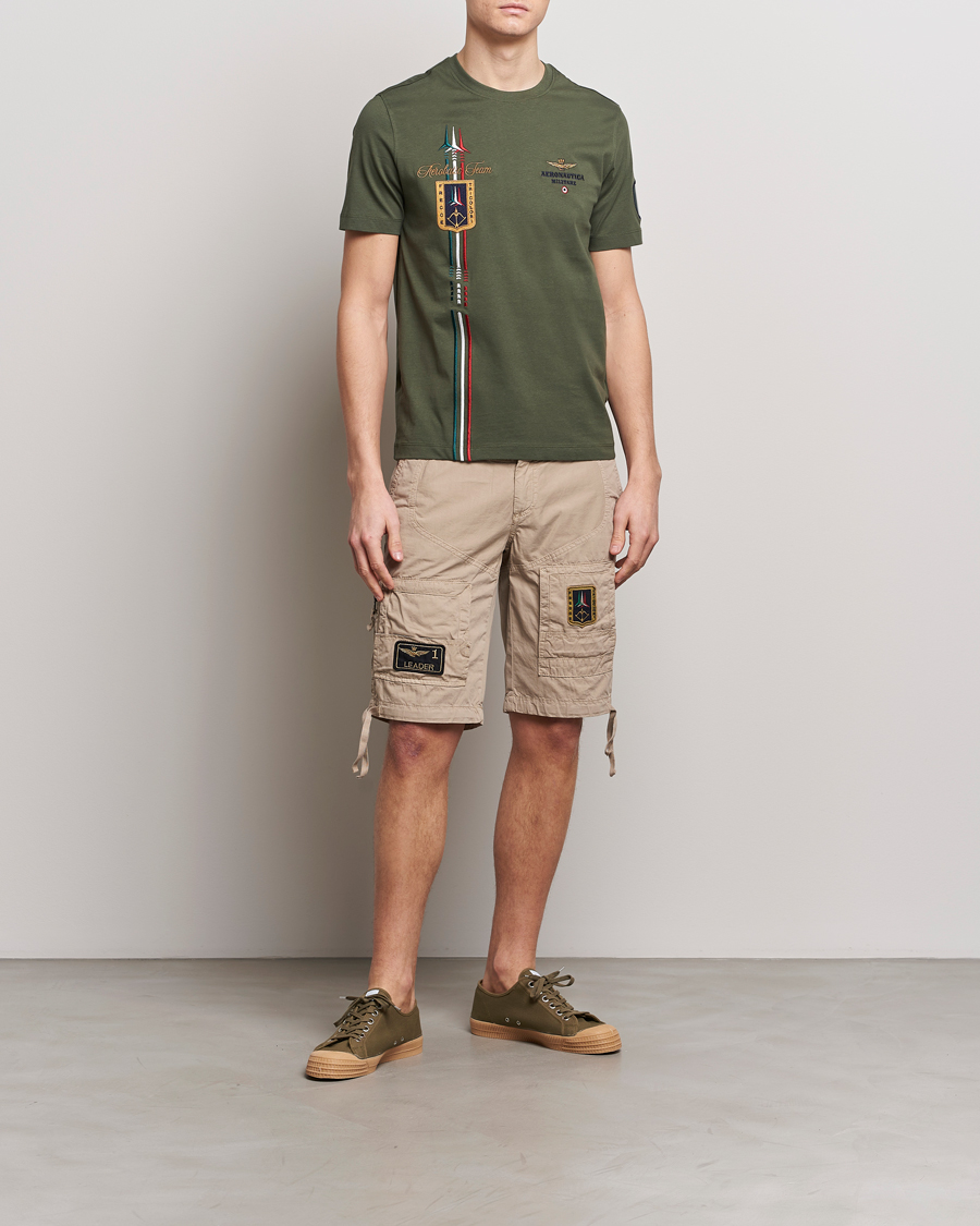 Homme | T-shirts | Aeronautica Militare | Tricolori Crew Neck T-Shirt Verde Green