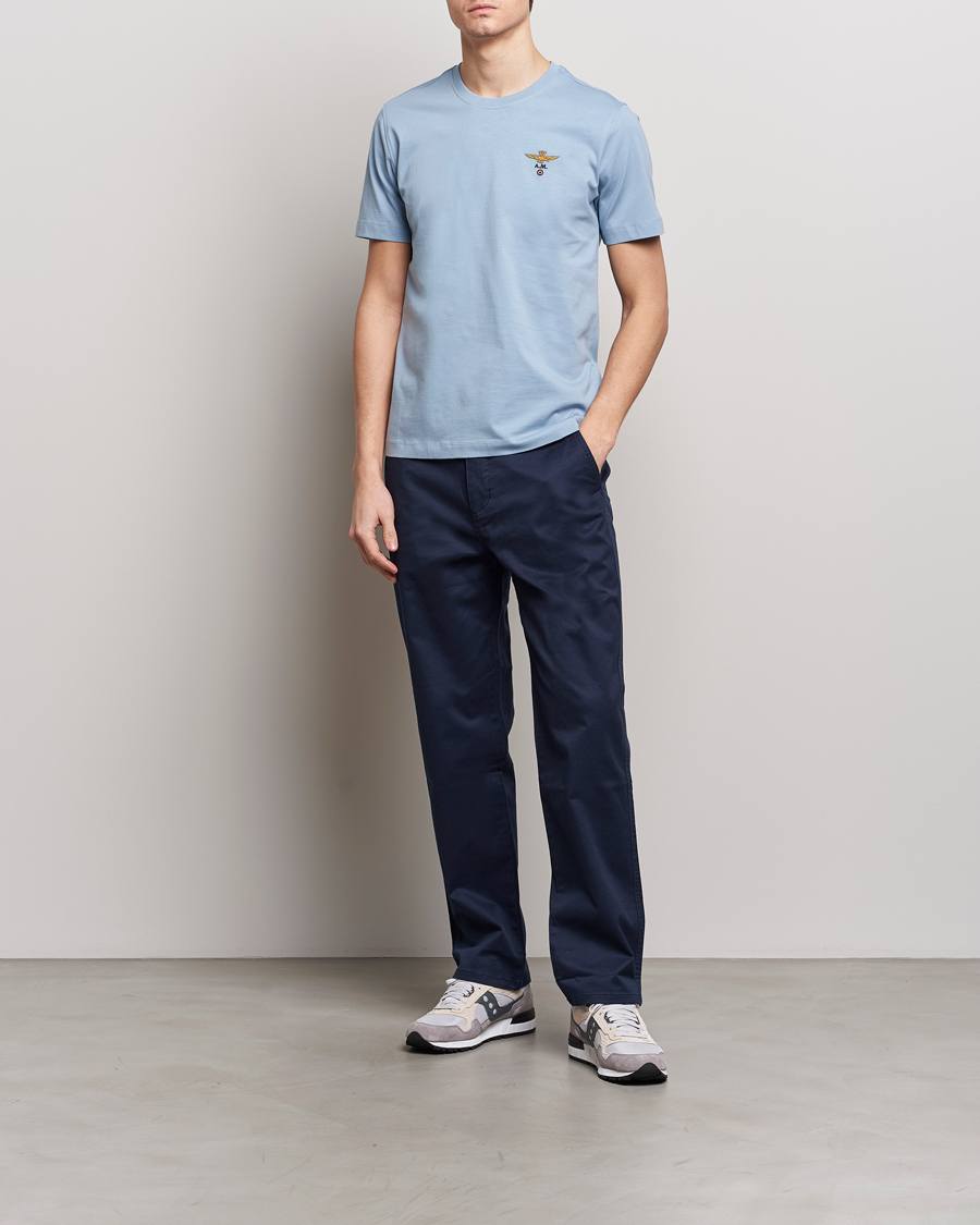 Homme | T-shirts | Aeronautica Militare | TS1580 Crew Neck T-Shirt Glacier Blue