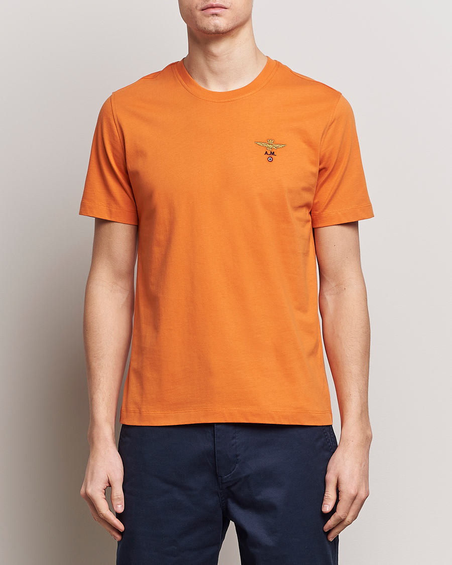 Homme | T-shirts À Manches Courtes | Aeronautica Militare | TS1580 Crew Neck T-Shirt Carrot Orange
