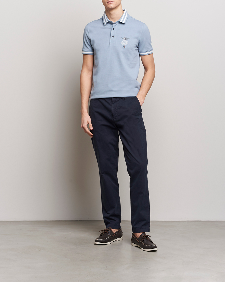 Homme | Polos | Aeronautica Militare | Tipped Polo Glacier Blue