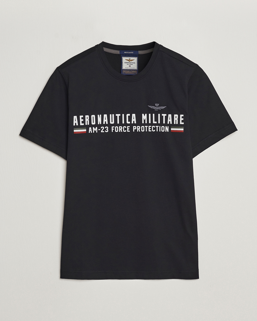 Homme | T-shirts | Aeronautica Militare | Logo Crew Neck T-Shirt Jet Black