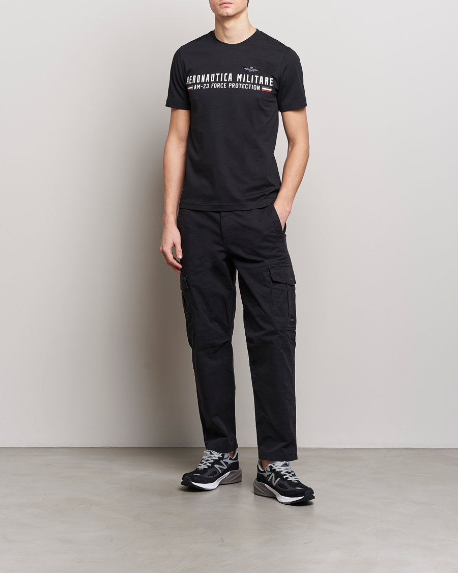 Homme | T-shirts | Aeronautica Militare | Logo Crew Neck T-Shirt Jet Black