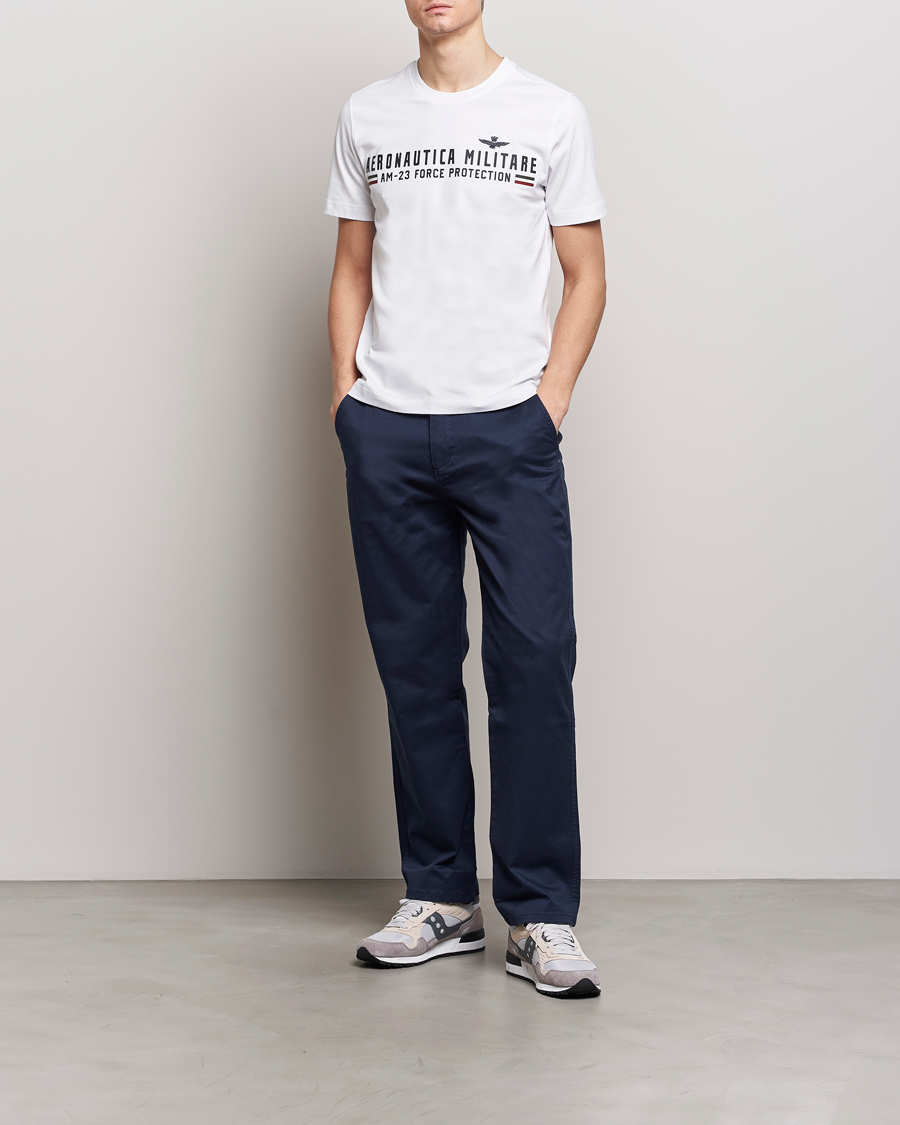Homme | T-shirts | Aeronautica Militare | Logo Crew Neck T-Shirt Off White