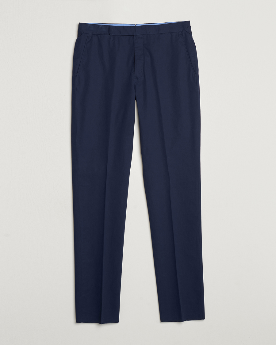 Homme | Pantalons | Ralph Lauren Purple Label | Cotton Poplin Trousers Spring Navy