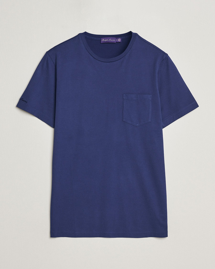 Homme | T-shirts | Ralph Lauren Purple Label | Garment Dyed Cotton T-Shirt Spring Navy